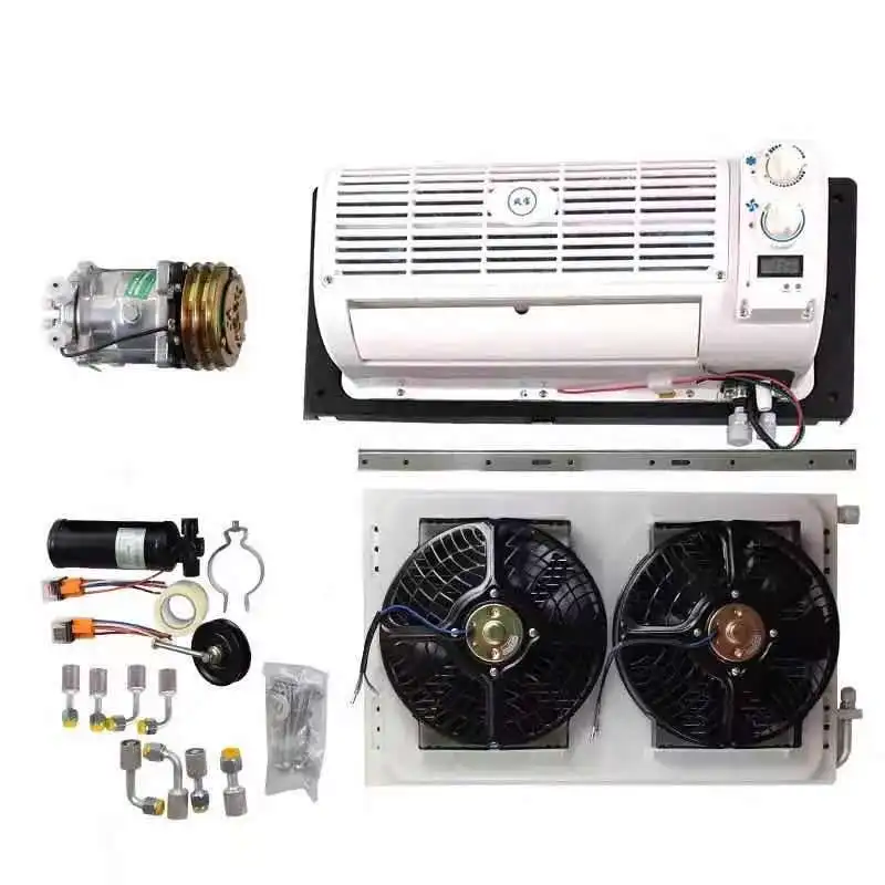 
Automobile air conditioning modification assembly 12V big truck excavator engineering truck harvester vehicle refrigeration gene 