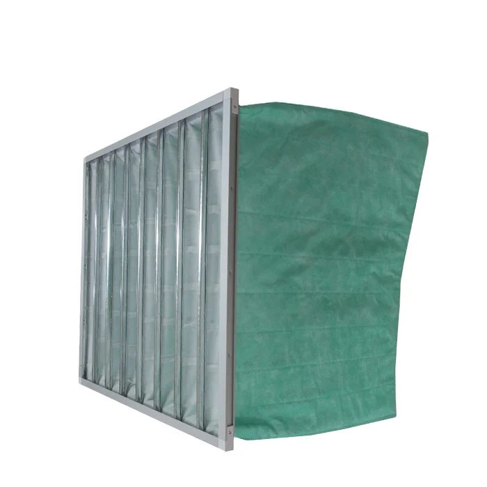 Synthetic fiber media material Green F6 F7 Filtration HVAC 95% pocket air filter