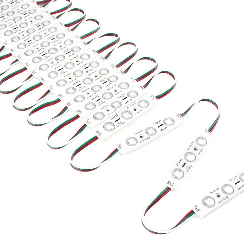 12V 5050 SMD 3 LED Module 2811 RGB Color Changing Lights Lamp, Outdoor Adhesive Waterproof Strip Lights