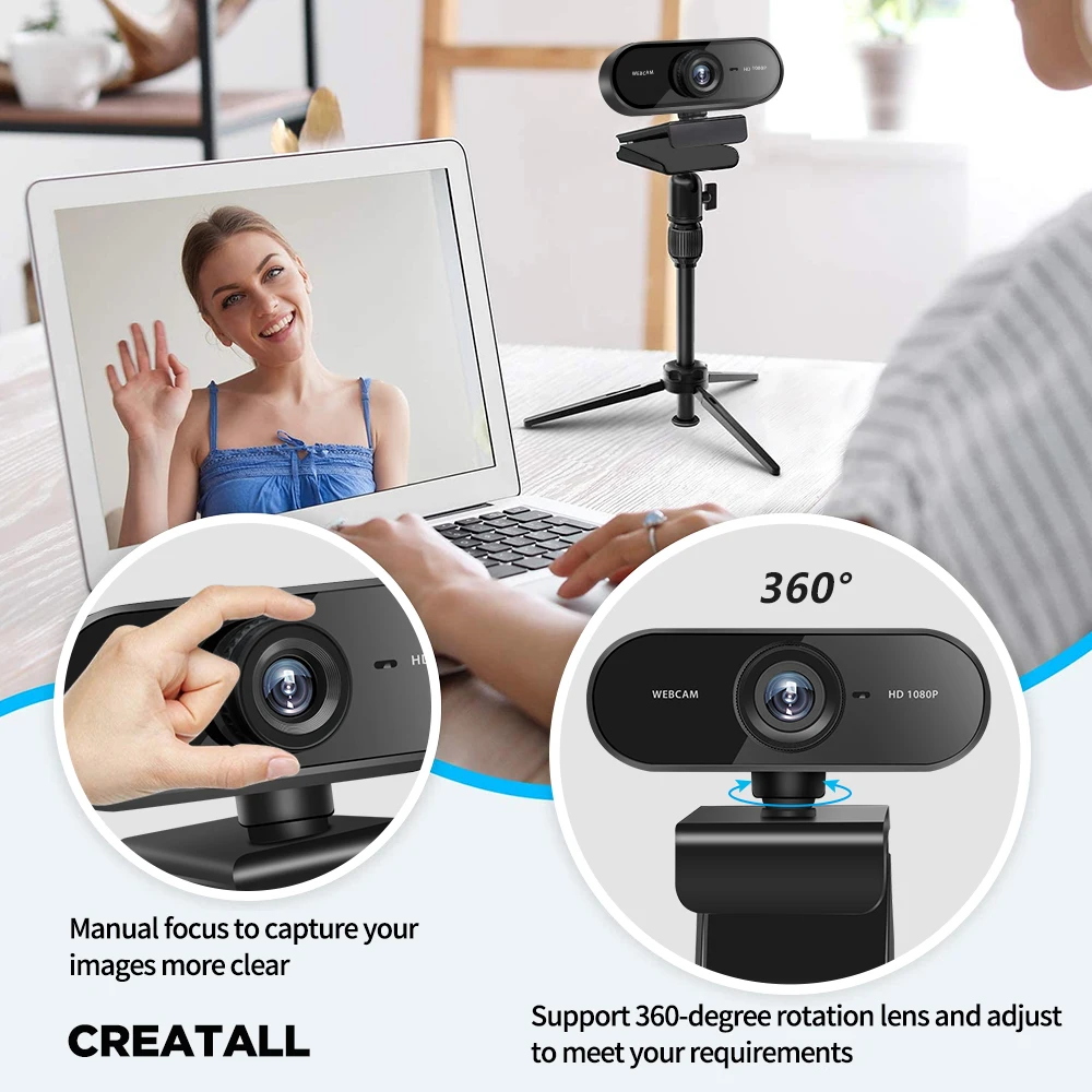  CMOS HD ROTATABLE WEBCAM LAPTOP WITH CONDENSER FOR LIVE