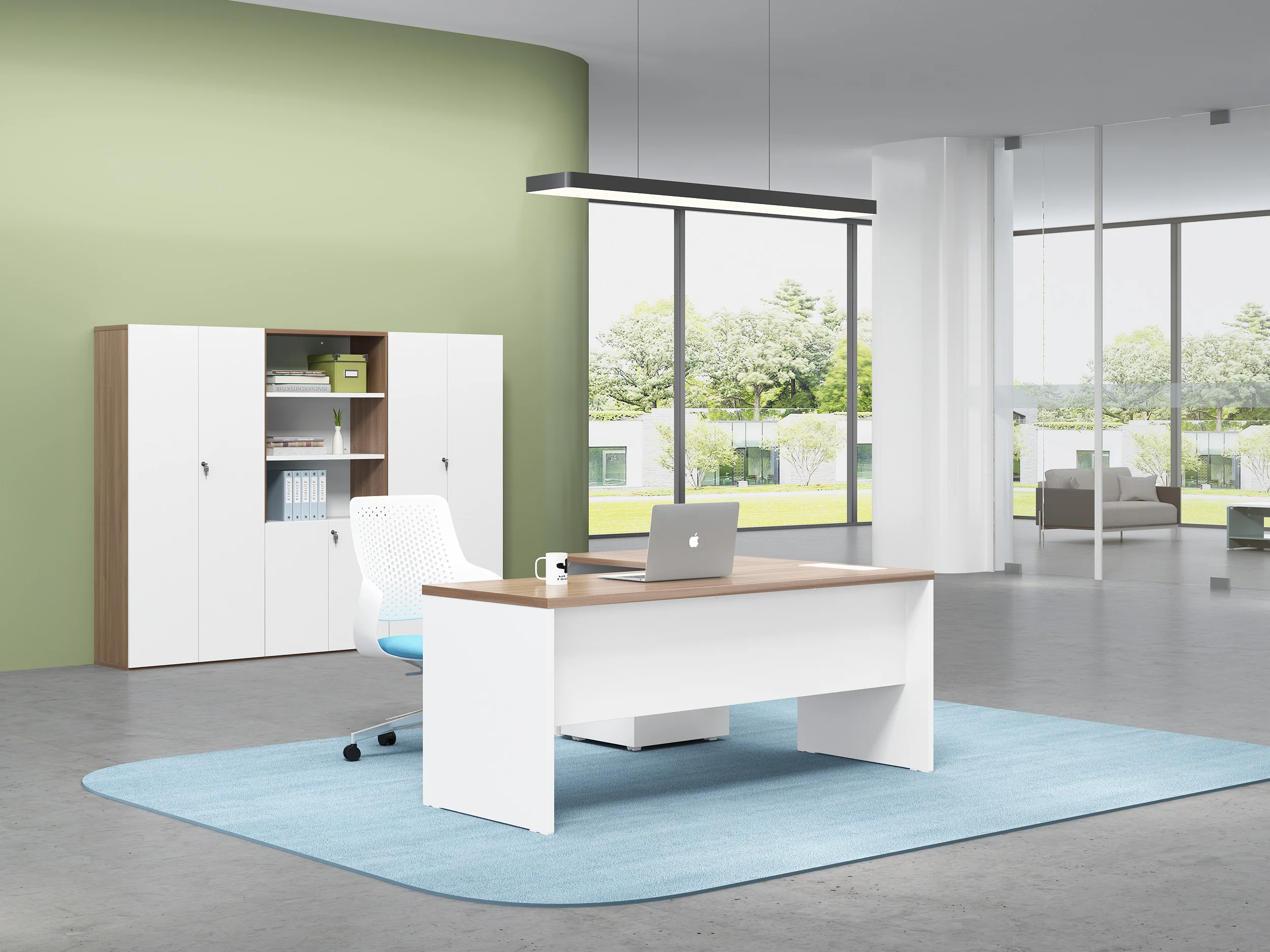 Greenfield  Furniture l Shaped Office Computer Eexcutve Desks With Storage GR-AN