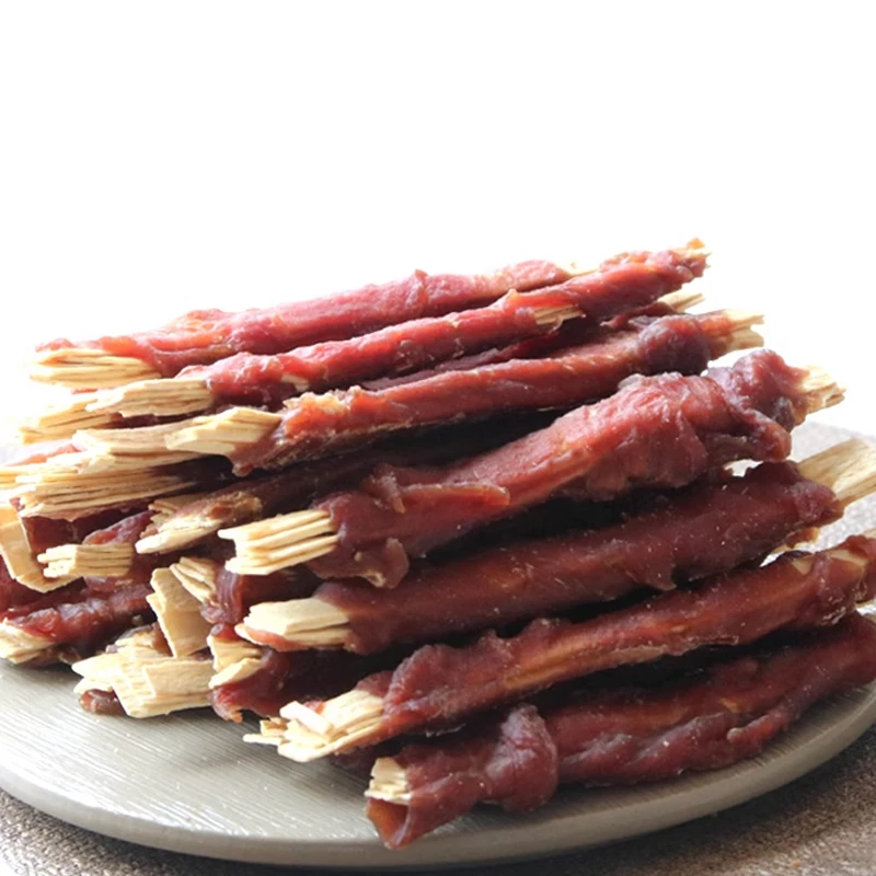 Wholesale Healthy Dog cat Treats and food Brightening hair for calcium Cod Slice Twined by Duck jerky Pet Snacks