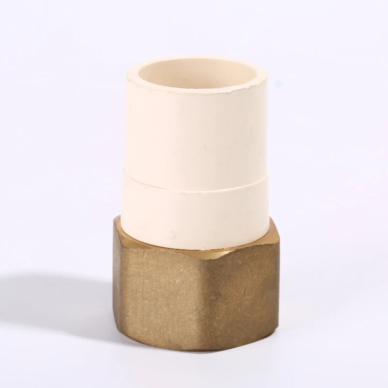High Quality CPVC  ASTM 2846 fittings Straight Through Female Thread with brass  Pipe Straight Copper Connector