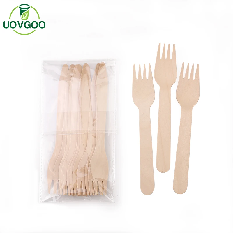 Wholesale Disposable wood fork cutlery Biodegradable wooden fruit fork