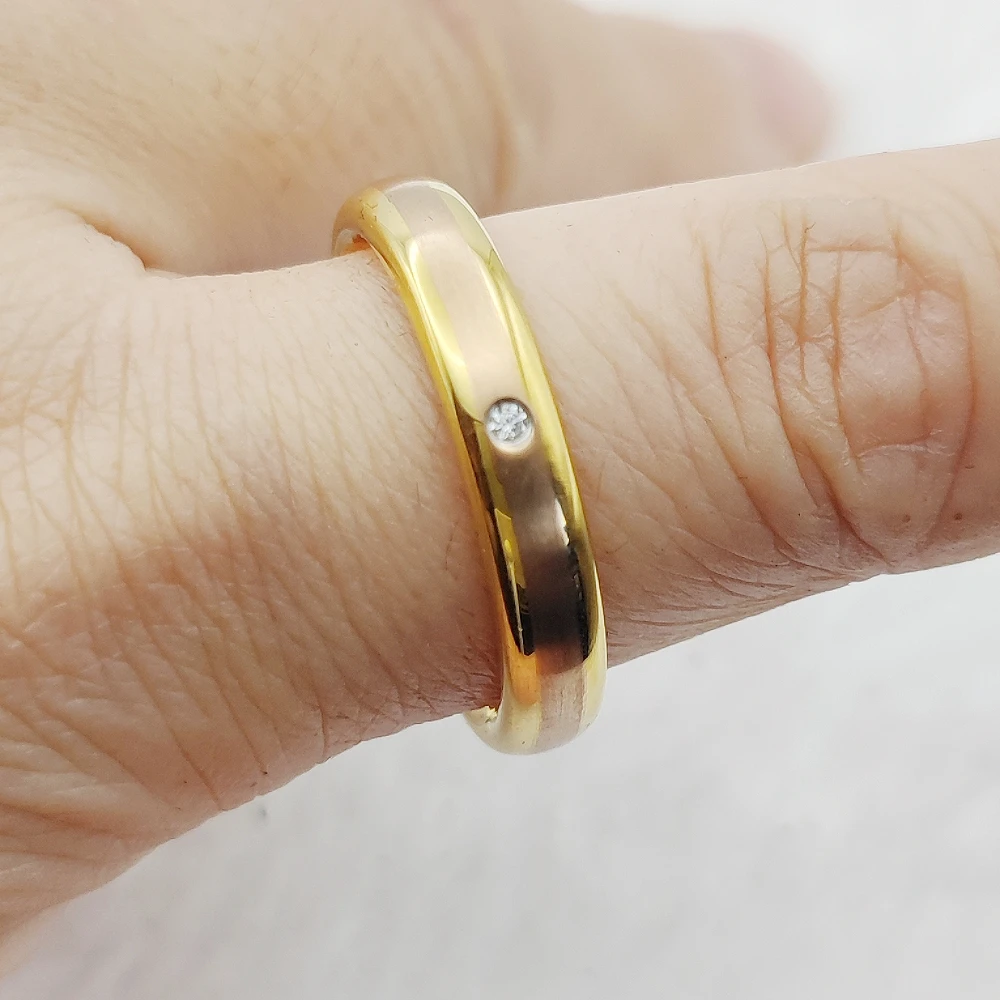 Jewellery Inexpensive Rose Golden Stainless Steel Jewelry Wedding Engagement Bridal Couples Rings Ladies