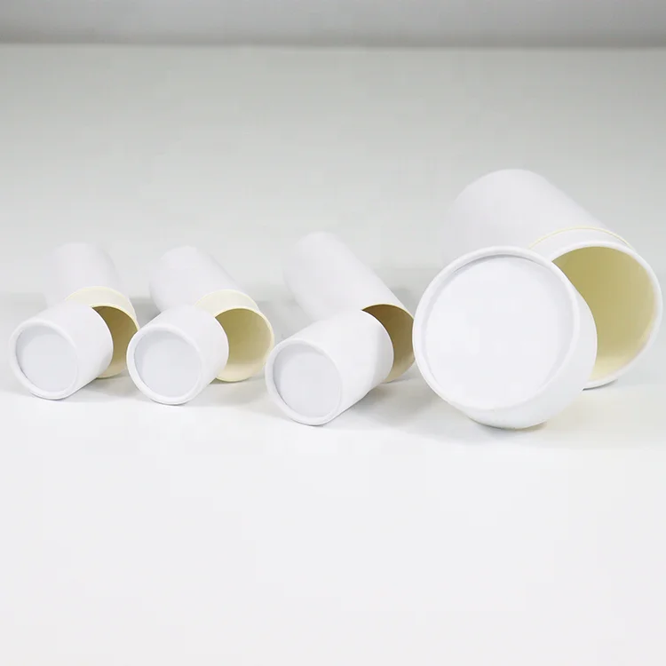 Biodegradable kraft Paper round Tube For Cosmetics lipstick Lip Balm Tubes baby eye face cream circle box