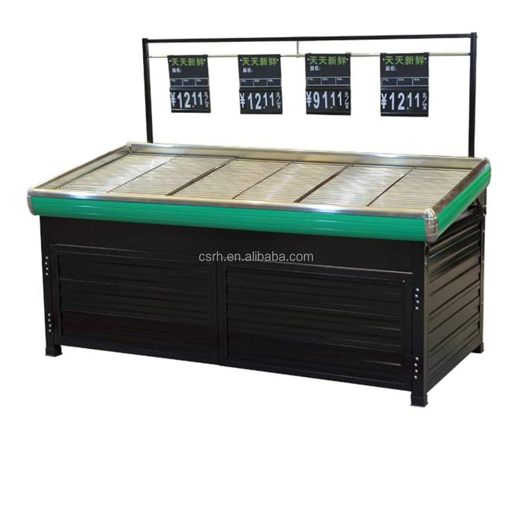 RH-VF-S5 2000*900*1500mm one layer stainless steel fruit and vegetable shelf