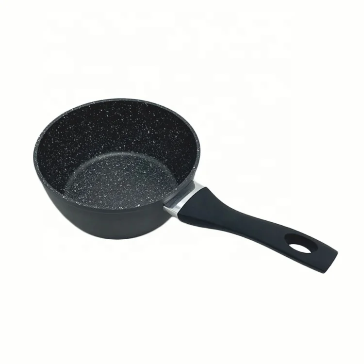 14cm 16cm 18cm Metal Aluminum Milk Pot Mini Coffee Cooking Pot Non Stick Coating Saucepan with Soft Touch Handle