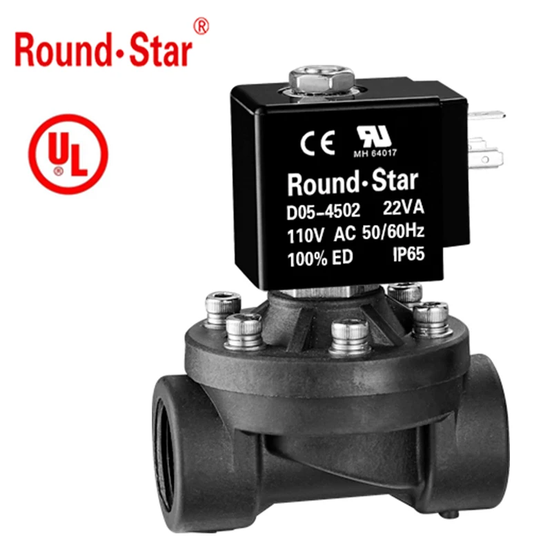 U2WSL Plastic direct acting UL certified diaphragm solenoid valve 1/2inch-1inch  AC220V DC24V USA standard
