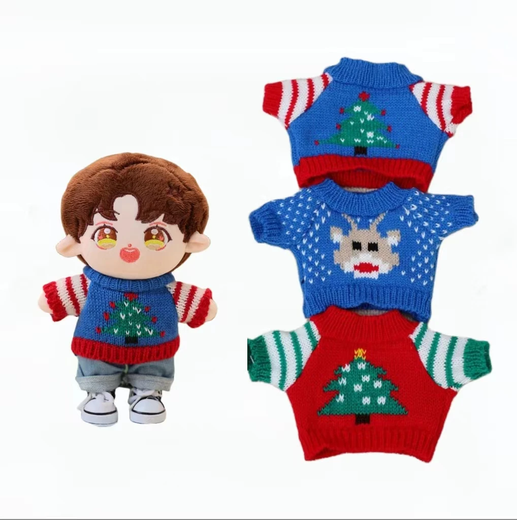 20cm/30cm cotton doll clothes for New Year Christmas Custom sweater Scarf Stuffed kpop Plushie Doll Clothing&accessory