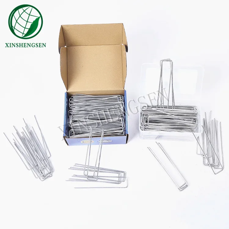 Common Wire Nails Artificial Turf Install Fasteners Stock 500 pcs Steel Galvanized U Shape Nails For Garden Greenhouse