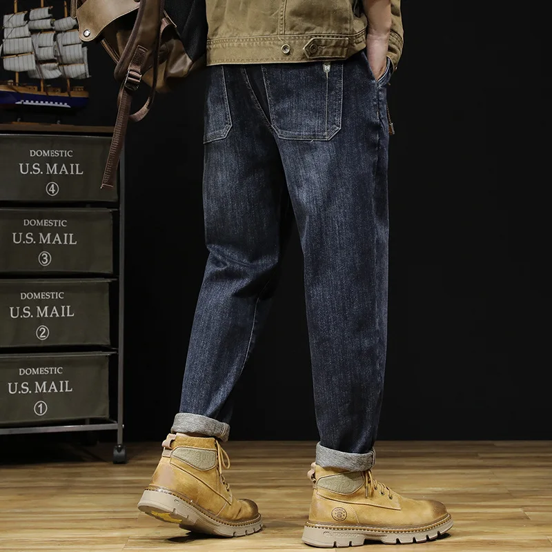 wholesale 1 piece straight 5xl blank thrift  loose plus size fit black korean pants custom denim baggy jeans men for men