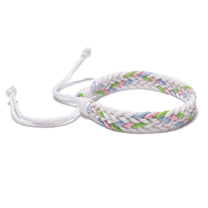 Mst 17 Colors New Cute Cotton Hemp Bracelet Handmade Adjustable Students Girls Braided Rope Woven Friendship Bracelets