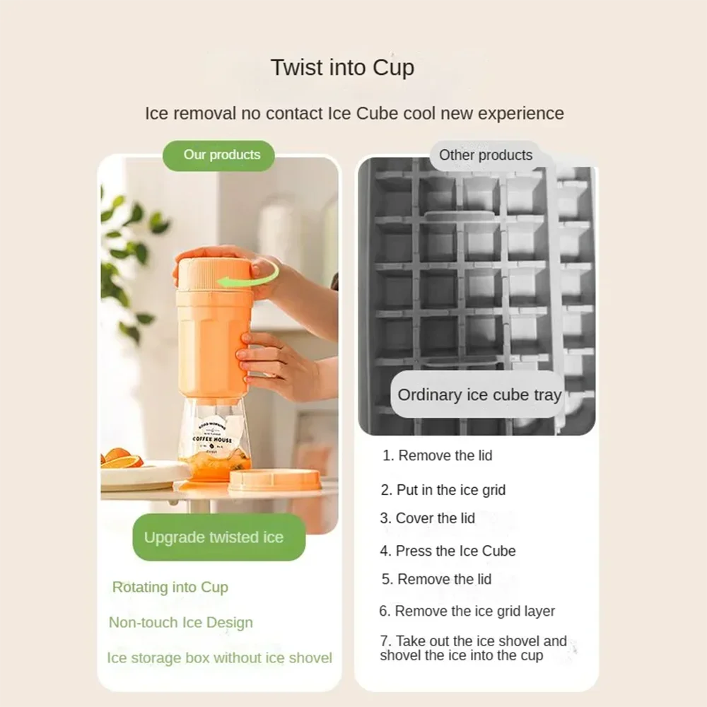Automatic Spiral Release Easy-Release Ice Cube maker ice box