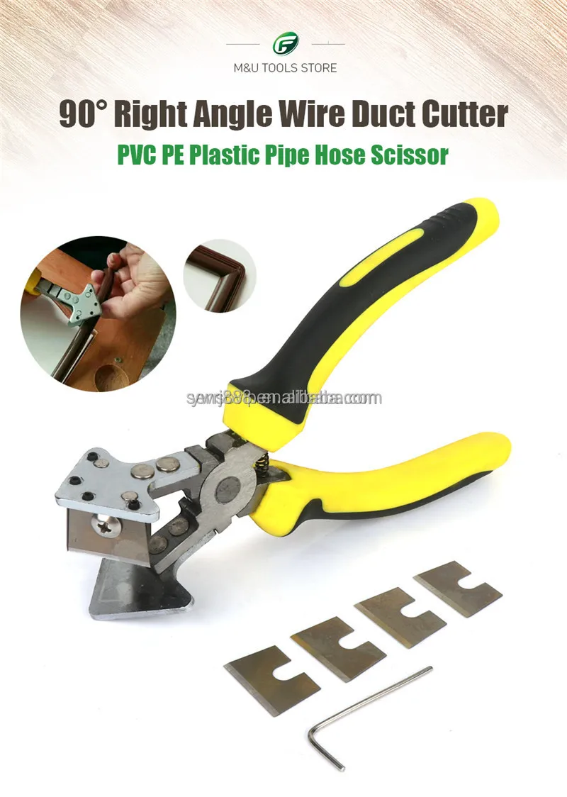 Industrial 90 Right Angle Wire Duct Cutter PVC PE Plastic Pipe Hose Scissor Plier Cut Rubber Strip Scissors Angle Cutter