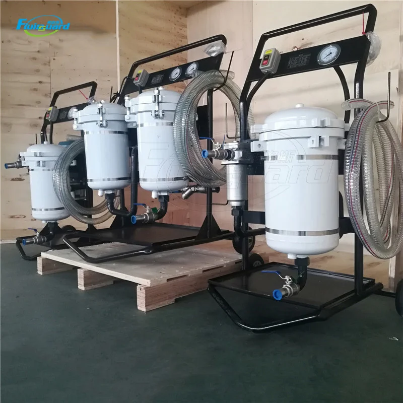 100l/min pre-filtering unpurified hydraulic lubricant system oil filter cart AOP-B100