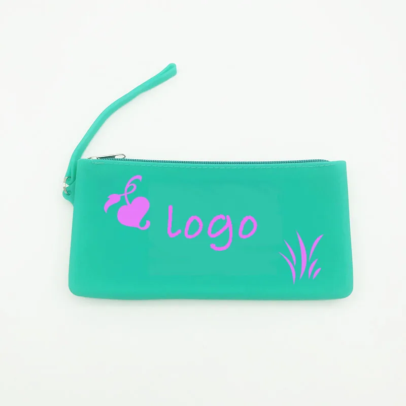 
Customized Logo Pixel Kids DIY Puzzle Zipper School Silicone Pencil Pouch 