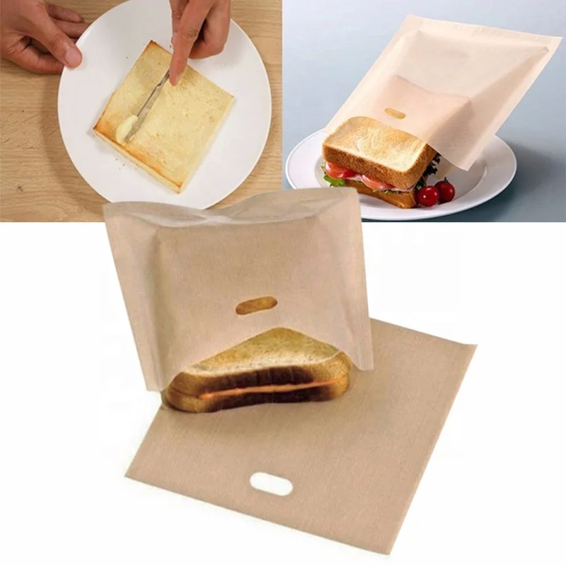 17 * 19 cm * 0.08 mm Made in China Reusable Non Stick Toaster Sandwich Toast Bags for cooking