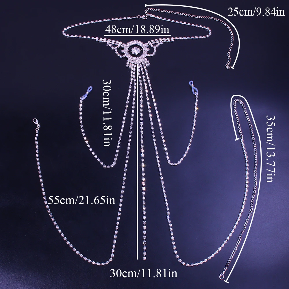  Sexy Rhinestone Nipple Chain Hollow Carved Necklace Octopus Shape Can Extend the Women Body for