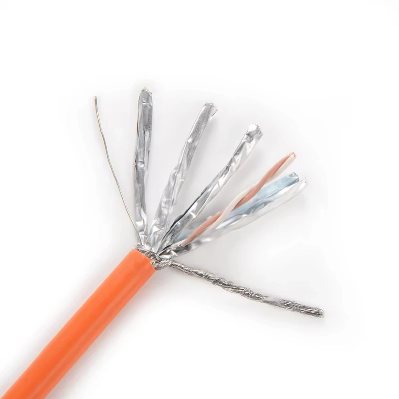Cat6A SFTP LAN Cable 4 Twisted Pair 23AWG Copper Cable Indoor Ethernet Communication Network Cable