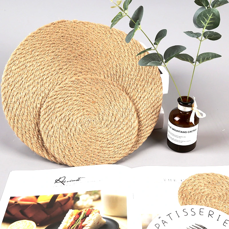 Simple innovative luxury environmentally friendly Thickened linen home table mat anti scalding heat insulation coaster