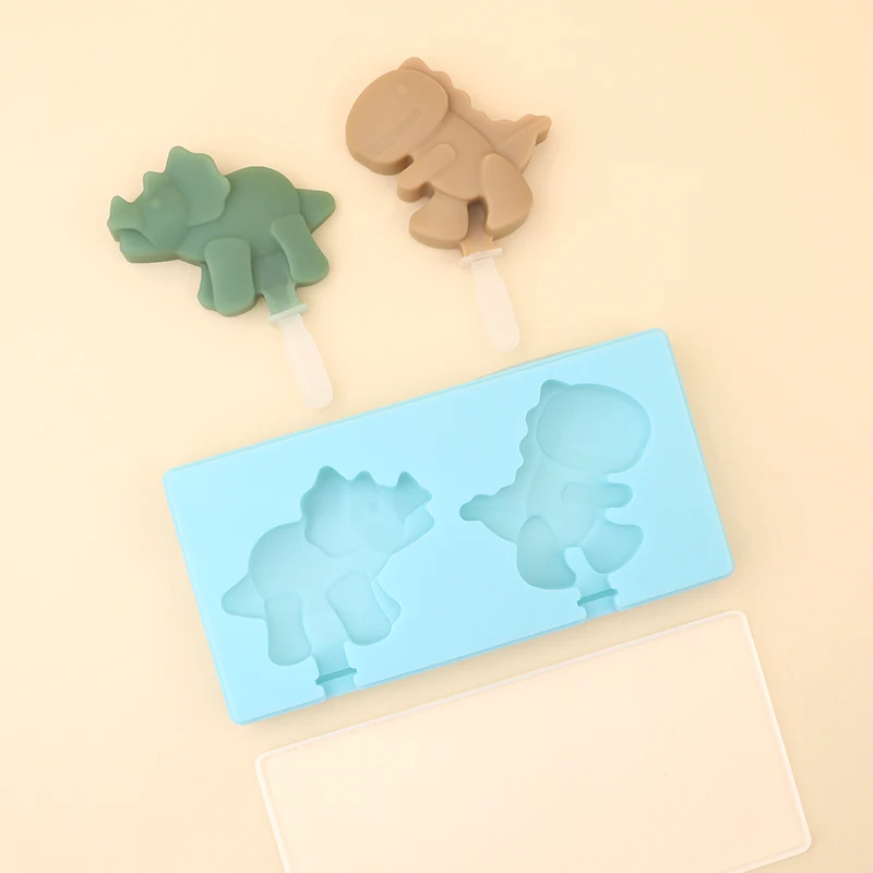Food-Grade DIY Triceratops Tyrannosaurus Rex silicone ice cream mold 3D creative stereoscopic cartoon dinosaur pattern children