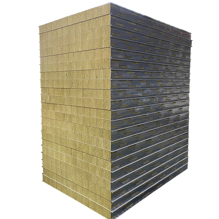 Polyurethane edge sealing composite rock wool sandwich board can be customized in a variety of specifications