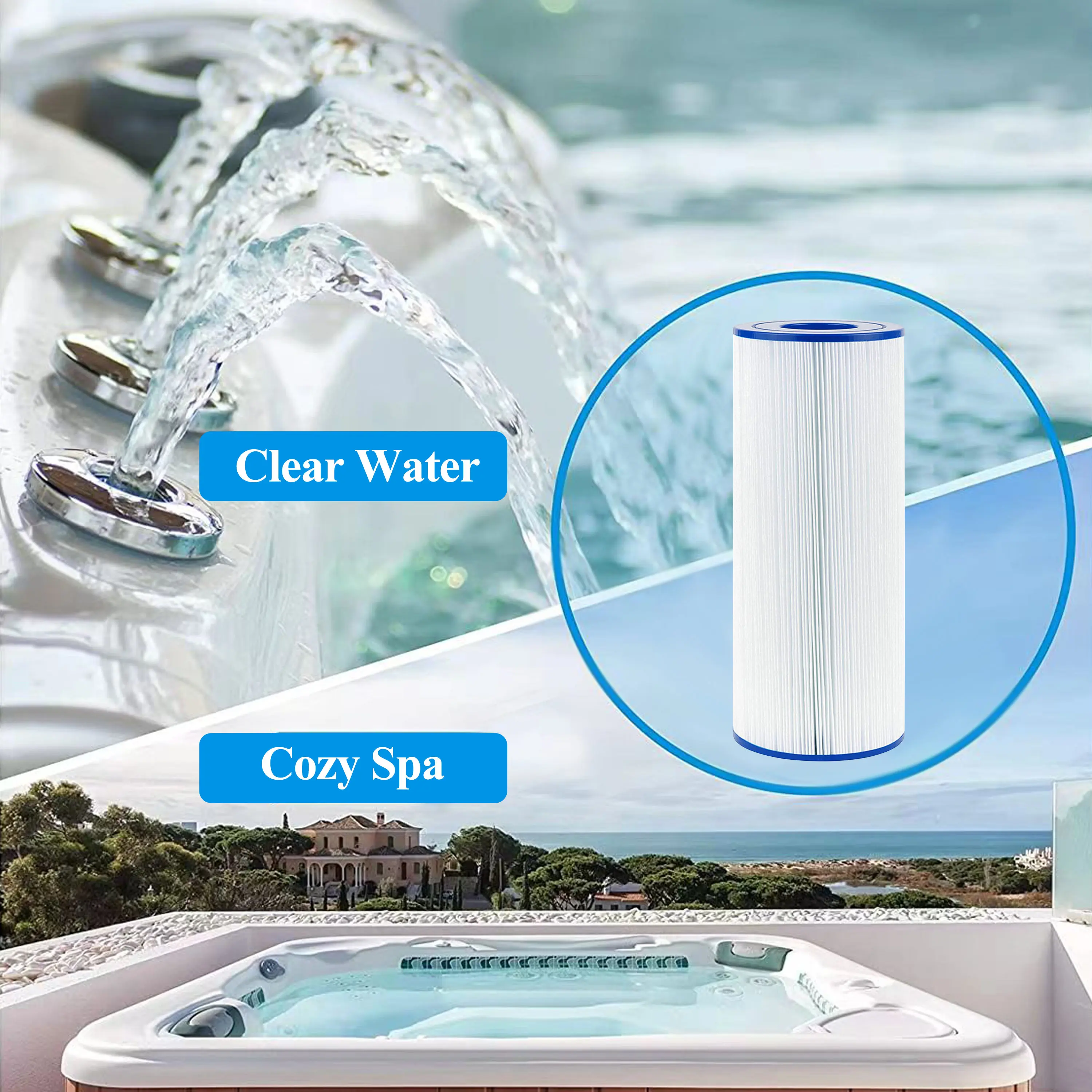 Spa Filter Replacement For Unicel C-4403 , Nemco,  25 sq.ft, 2 Pack