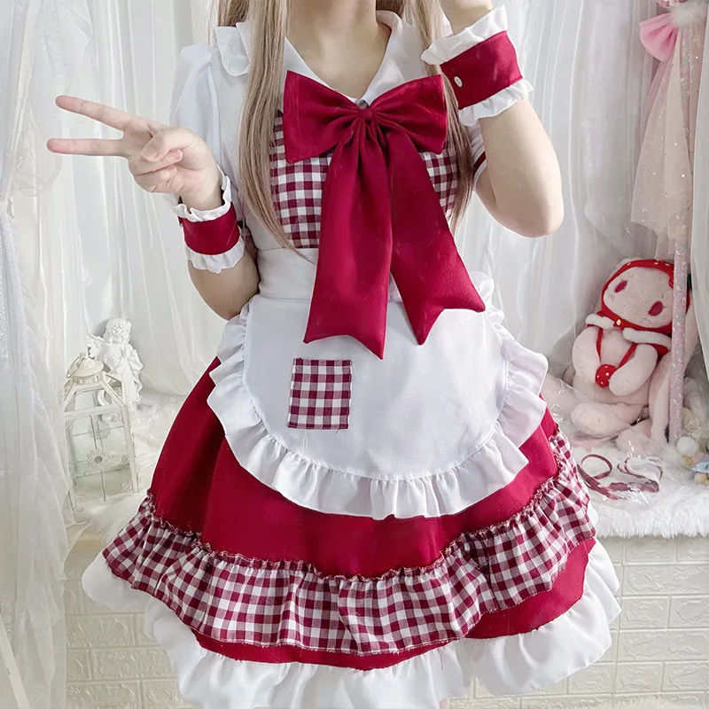 Japanese red sexy maid dress cosplay female leader pure desire maid uniform suit cosplay cosplay