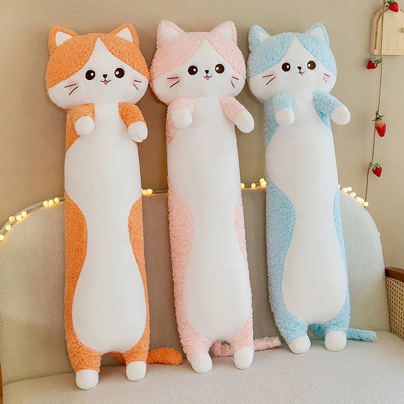 Cat Plush Long Pillow Animals Cat Stuffed Soft Toys Comfortable Stuffed Plush Long Pillow Anime plush Skin
