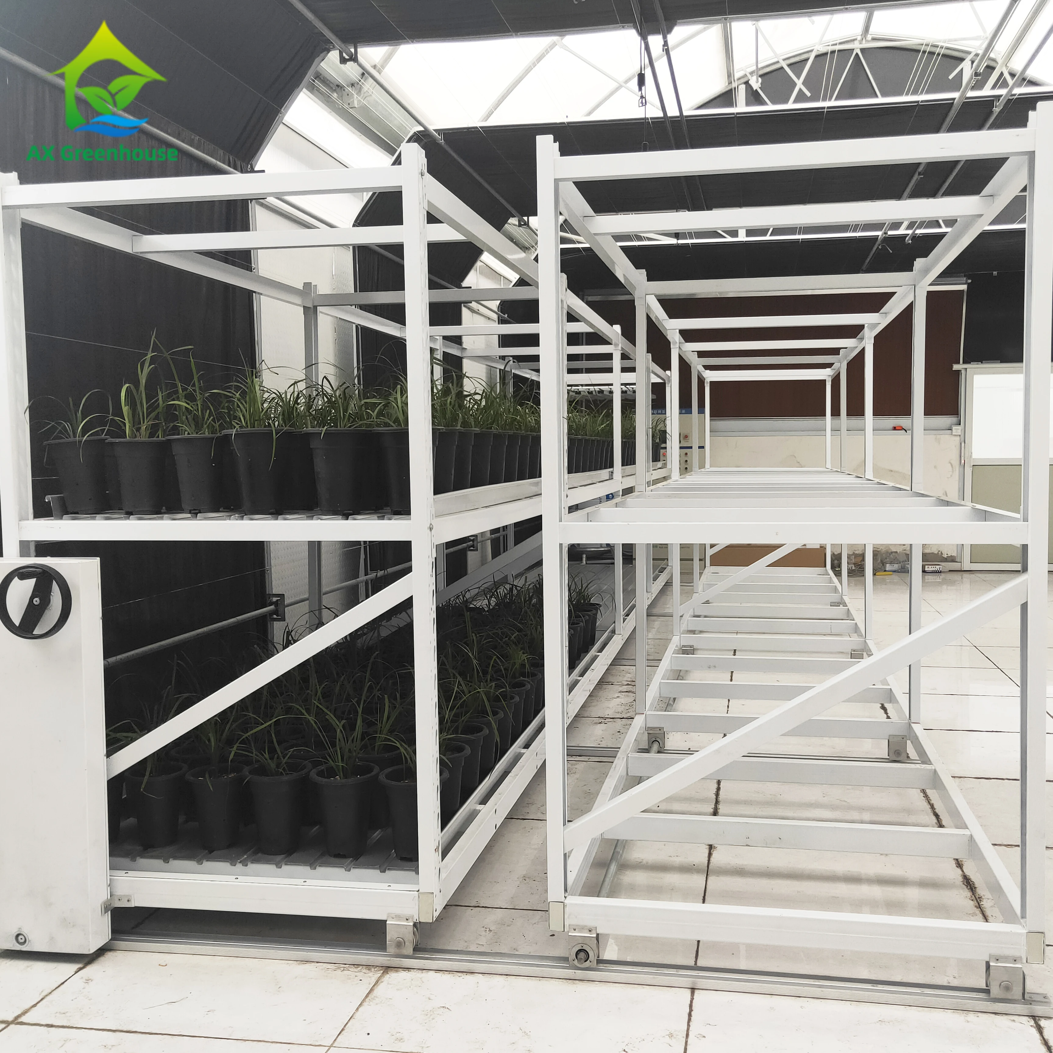 Nursery Movable Seeding Indoor Ebb Flow Double Tier Vertical Grow Rack for Hemp Growing and Vegetable Seeding