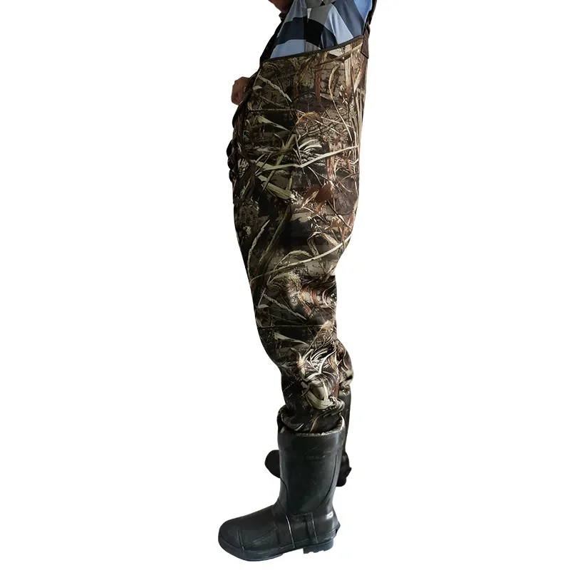 Camo 4.5mm Fly Fishing 100% Guaranteed Waterproof chest wader with 800g Thinsulate boots Neoprene Camouflage Fishing Waders