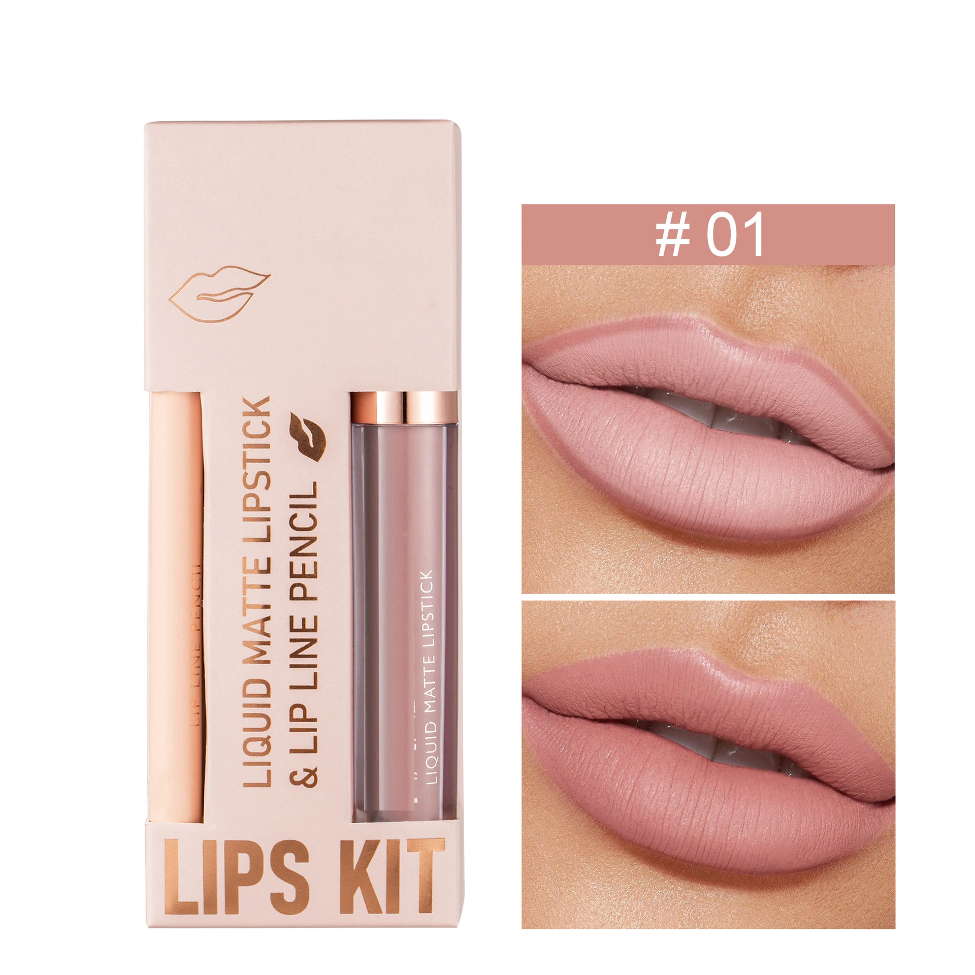 Wholesale Longwear Lip Liner Lipstick Kit Custom Your Own Brand Liquid Matte Vegan Lip Liner Lipstick Set