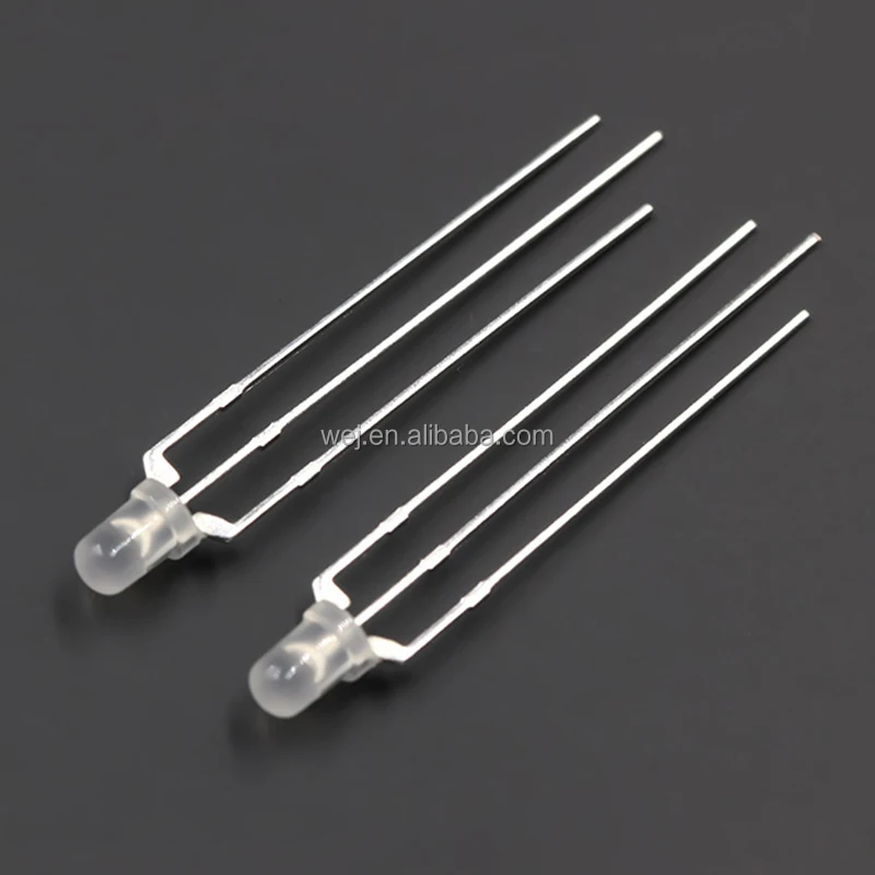 High Brightness 3mm Bi-color 3pins Dip LED Red Yellow Green Blue Common Anode 3mm Bi-color LED Diode