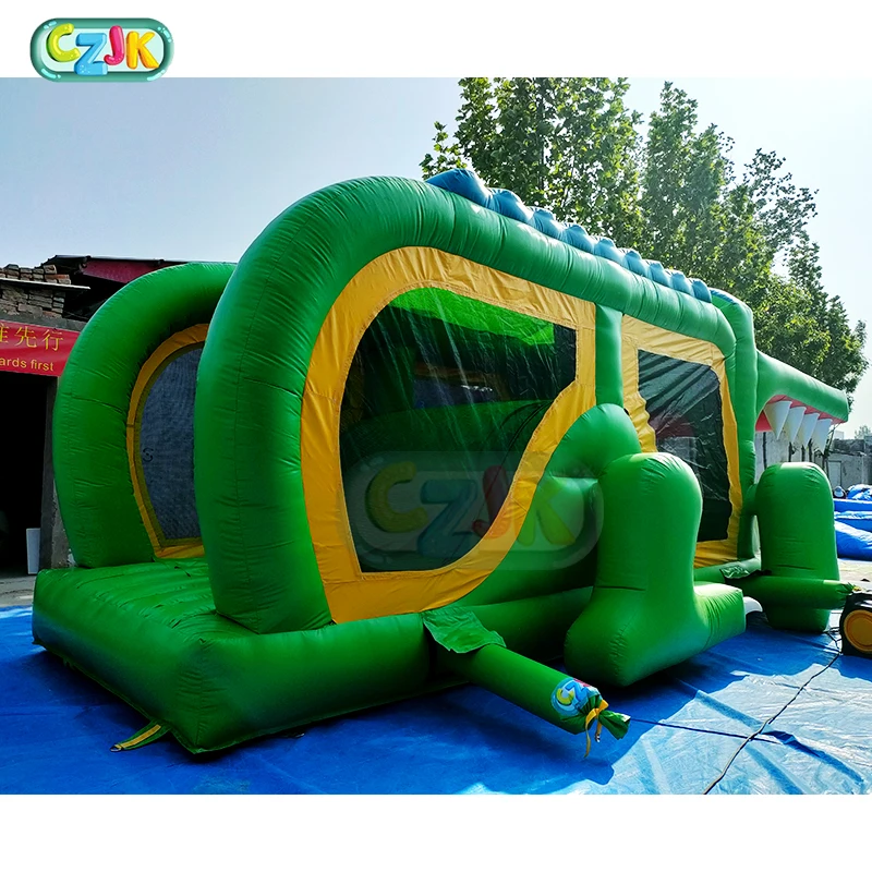 Inflatable Bouncer Bouncy Crocodile Jumping Castle Bounce House Combo With Slide For Sale