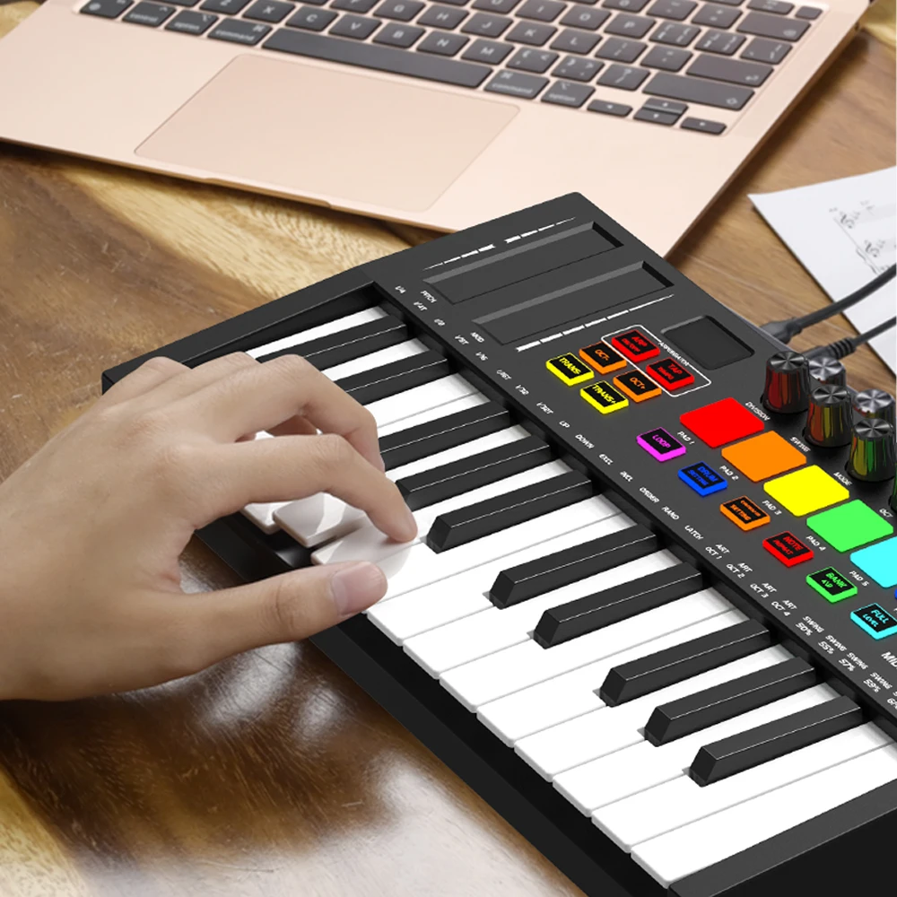 Клавиатура konix MIDI контроллер портативная расстановка RGB strike pad Заводская клавиатура