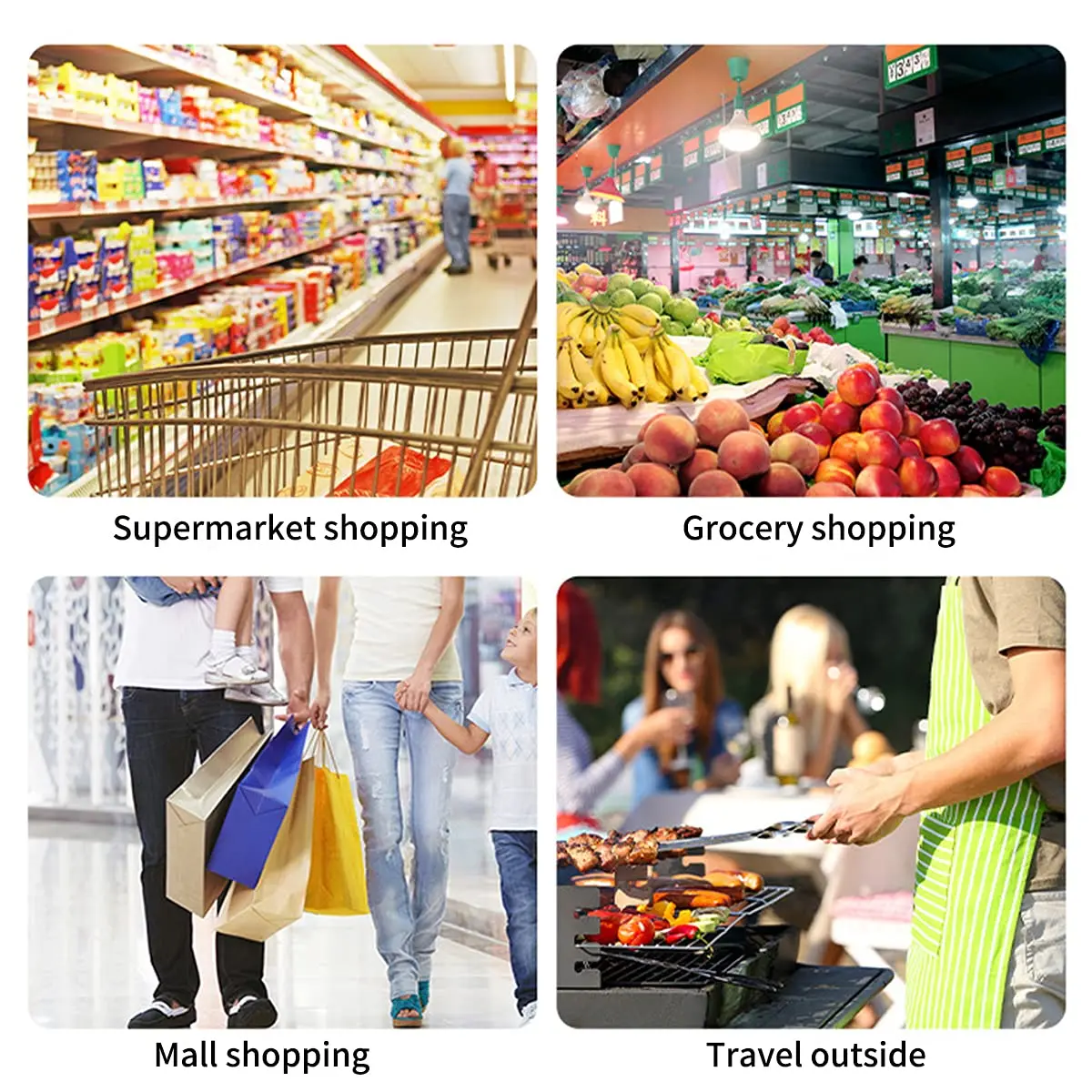 Reusable Grocery Bags Large Capacity Foldable Shopping Bags Washable Flamingo Cat Alpaca Owl Polar Bear Shopping Tote Bag