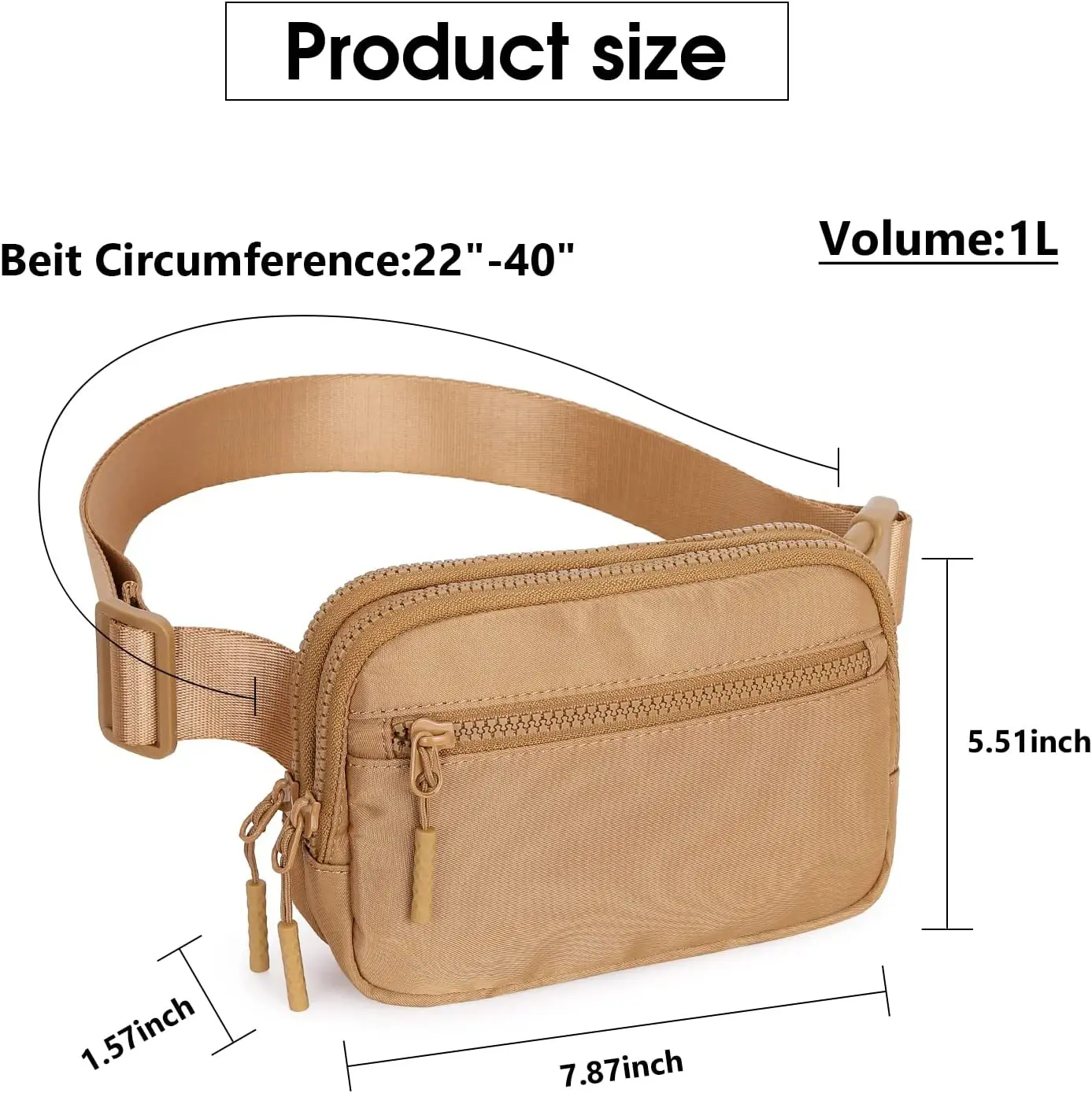 Hot sale simple design fanny pack wear-resistant nylon leisure fitness waist bag with custom logo for daily use