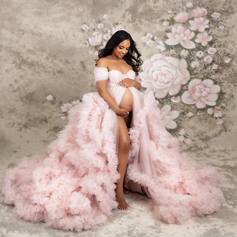 European and American Photoshoot Maternity Clothing Wedding Dress AliExpress Foreign Trade Low Cut Long Tail pregna