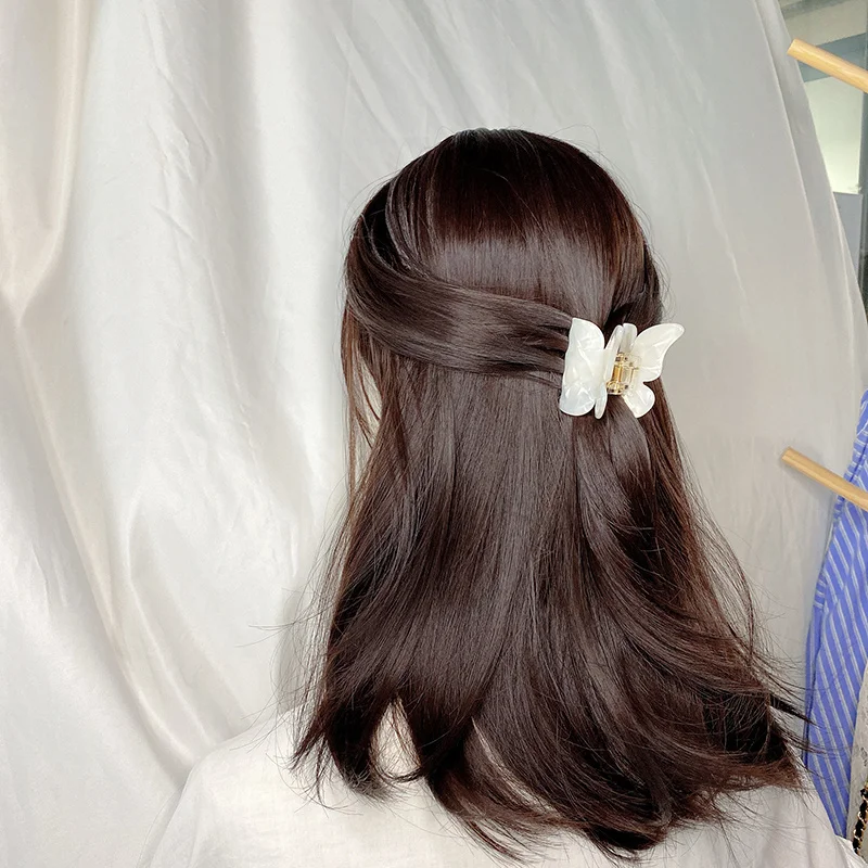 Midairy hot sale elegant acetate butterfly claw clips for girls ladies hair accessories 880034 67x36x53mm
