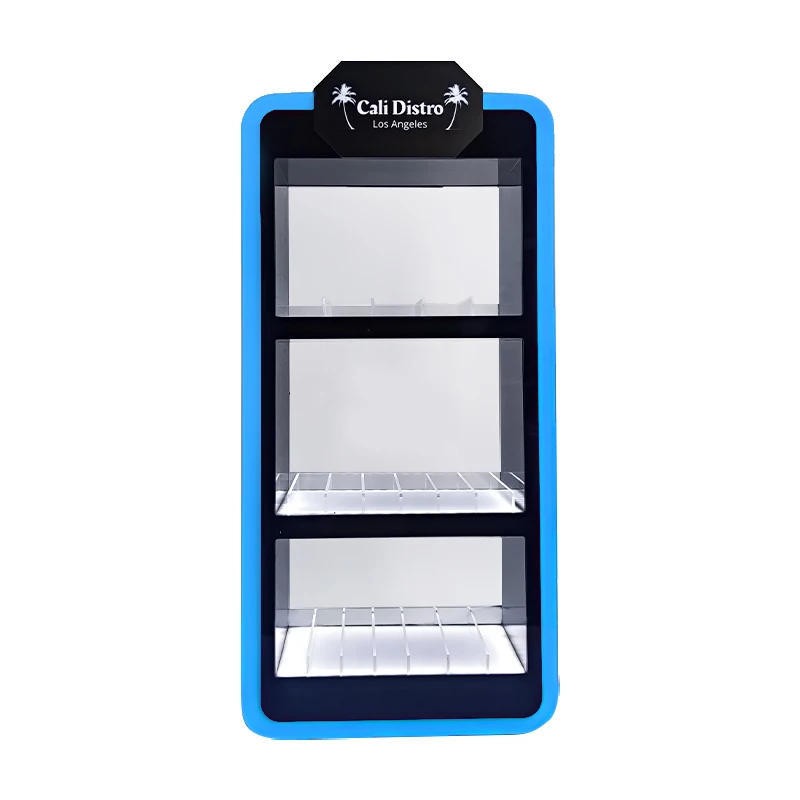 Customize Smokeless Display Racks 3 Layer LED Light Cigarette Lighter Display Tobacco Shop Countertop Hookah Pen Display Stand