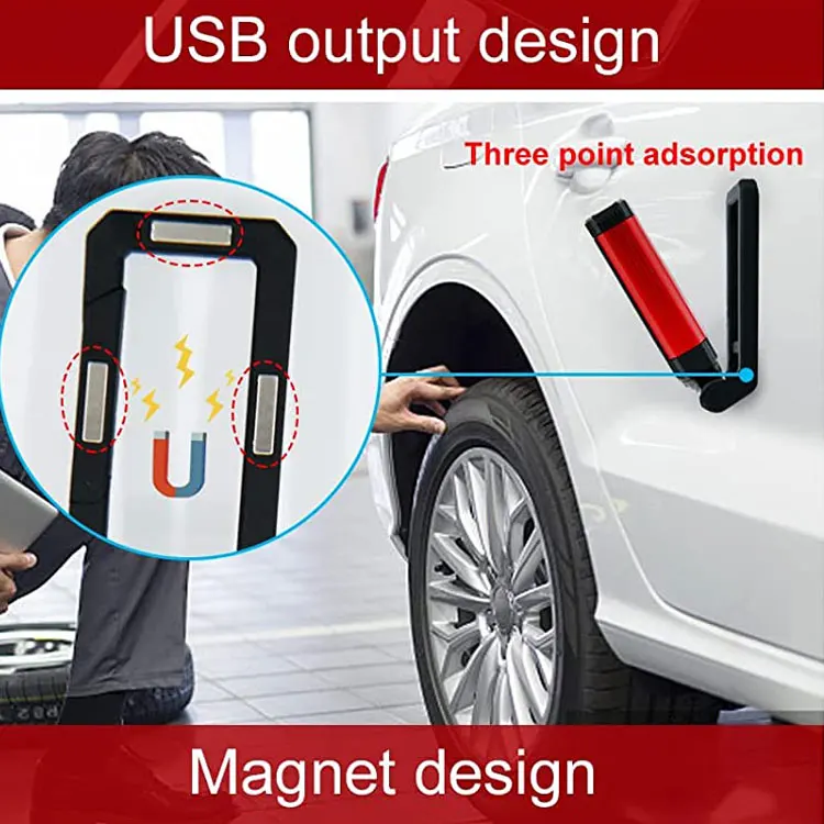 Складной светодиодный фонарик с USB магнитный перезаряжаемый прибор для ремонта автомобиля рабочий светильник из АБС-пластика cob матрицей в наличии на фабрике