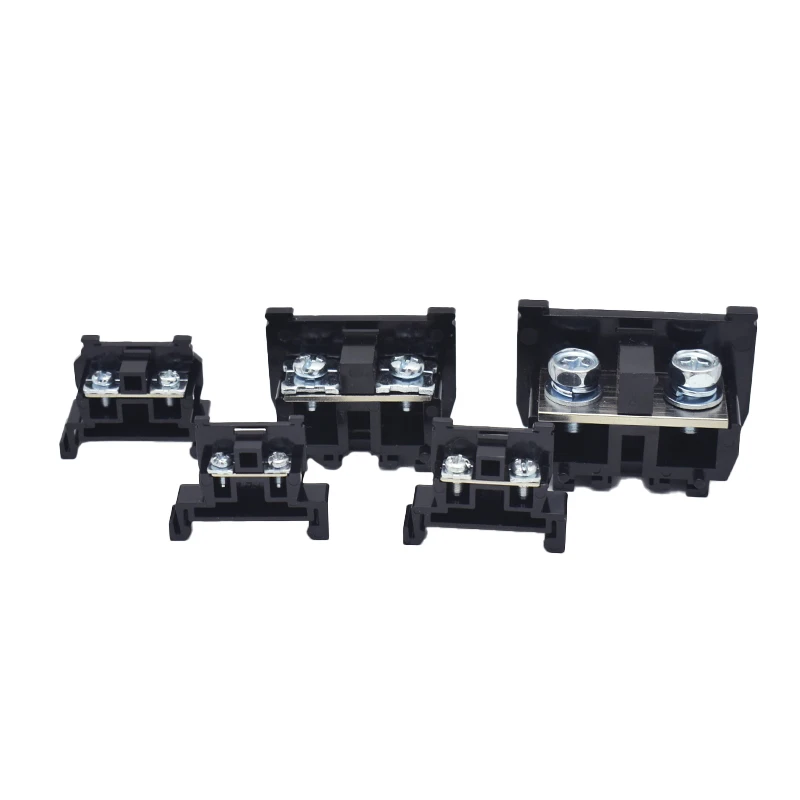 Combination DIN rail Fence type terminal blocks Spliceable brass barrier terminal block 45A 6mm2