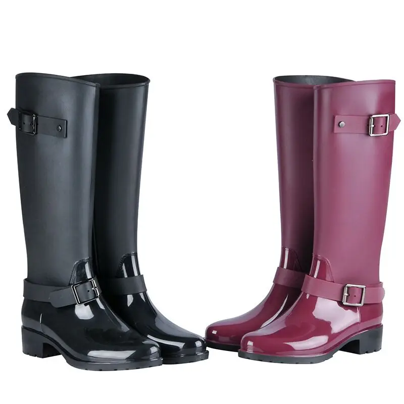 New fashion rain boots for women waterproof rain boots non - slip long water shoes for adult water boots in the middle