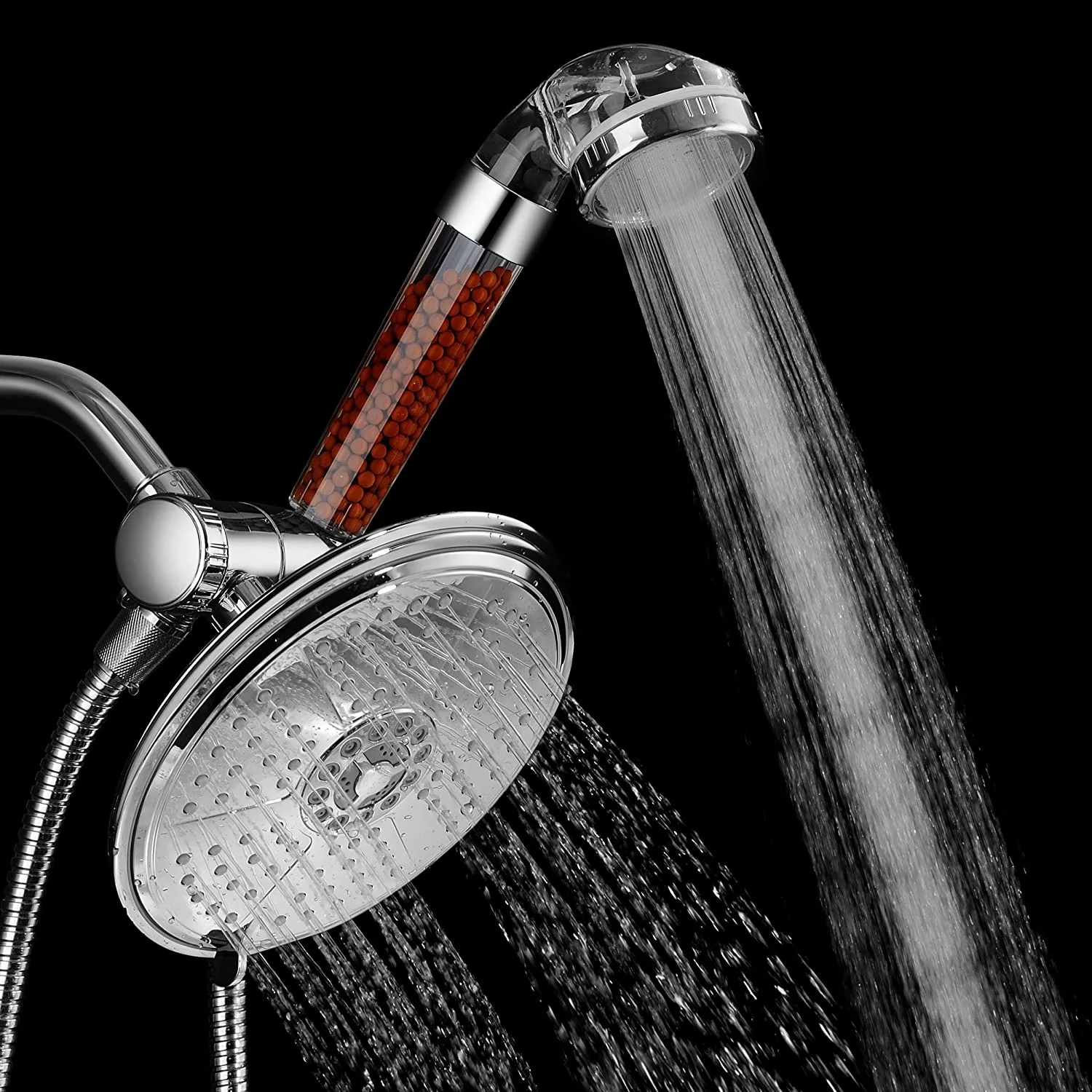 3-way Shower Combo with 7 Settings 7-Inch Rainfall Shower Head and High-Pressure Ionic Filter Hand Shower
