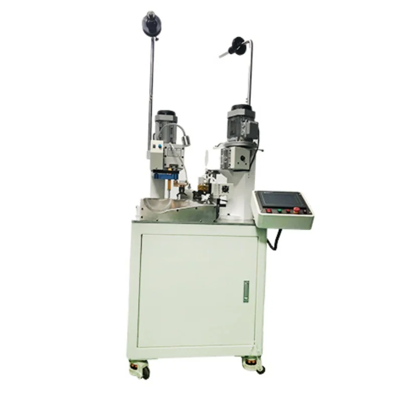 Automatic Two Head Tube Cable ID Number Tube Insert Machine Wire Cutting Stripping Terminal Crimping Machine