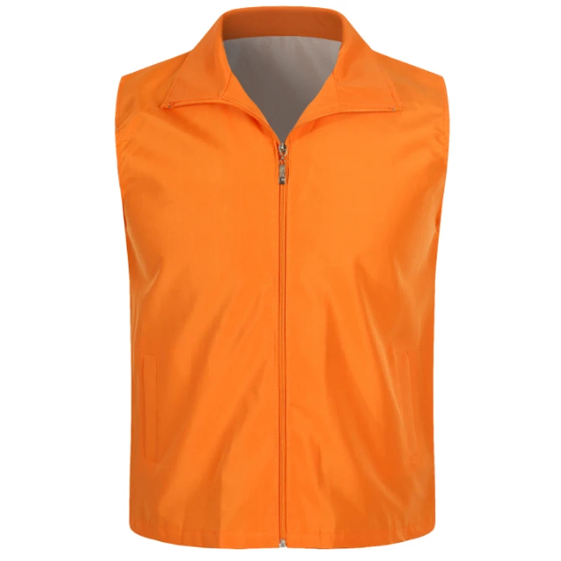 
Adult Volunteer Activity Vest Supermarket Zipper Up Uniform Vests Clerk Workwear Volunteer Vest Uniforms with Pockets Two Sides 
