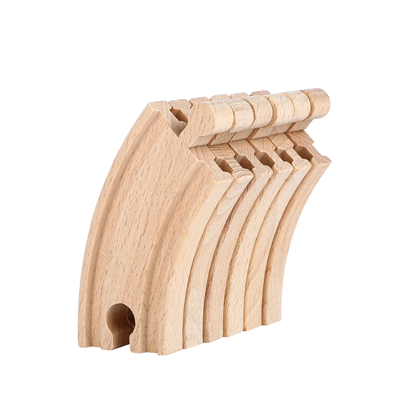 54 Pieces Wooden Train Tracks Set with Train,Cars,Trees and Beautiful Town set,High Quality Wood Toys for Children