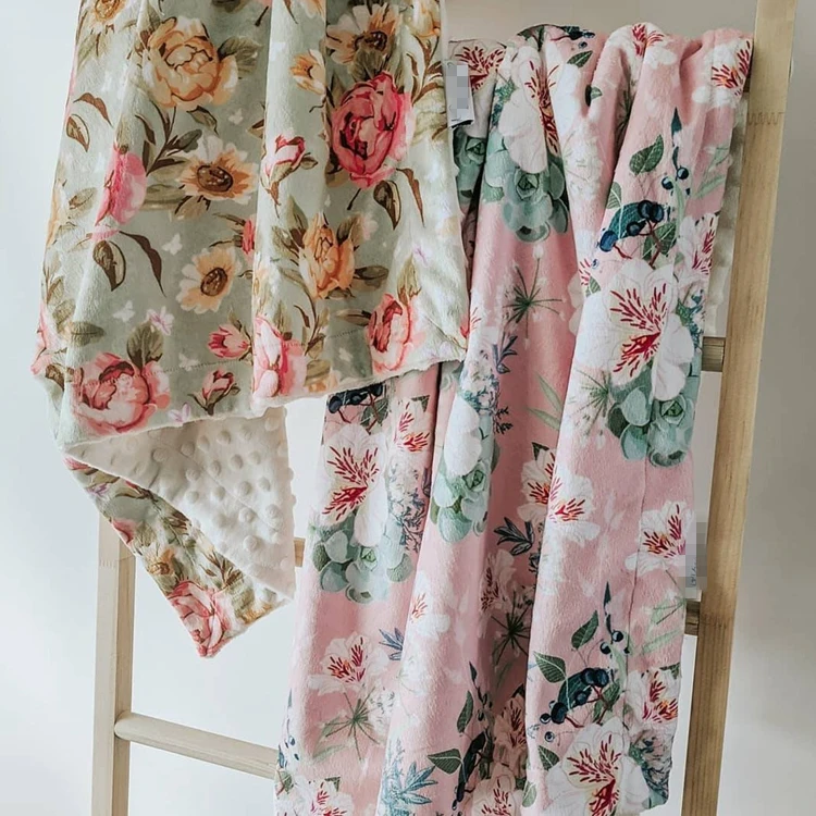 customized woodland animal design cuddle minky blanket for kid