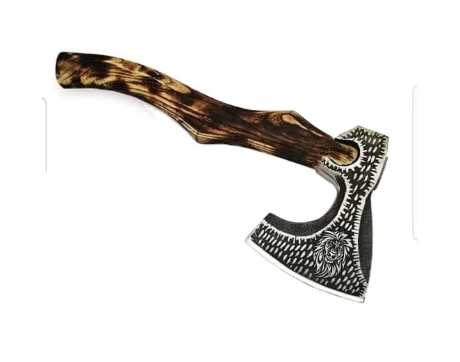 1095 High Carbon Steel Embossed Head Axe Industrial Grade Hatchet with Wood Handle for Camping and Cutting